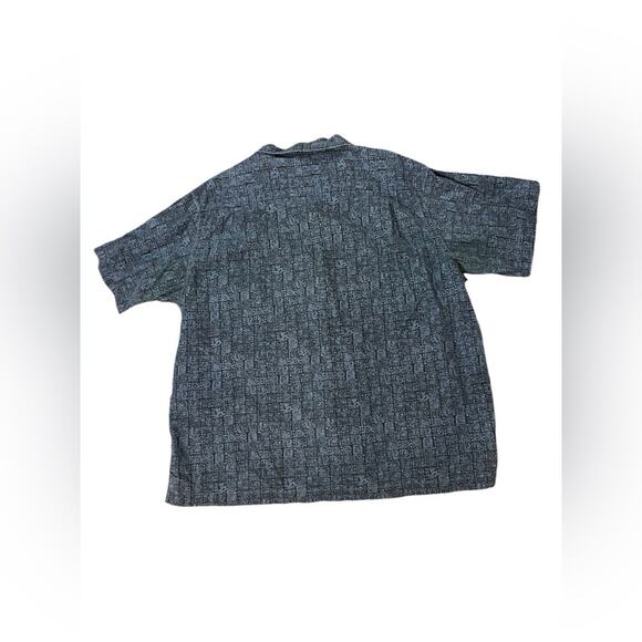 L.L. Bean Mens/Teen Geometric Print Hawaiian Shades of Blue Size XL Aloha Tribal - Picture 2 of 5